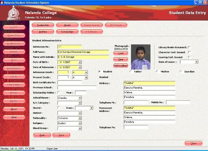 Student Information Maintenance System & Skill Development